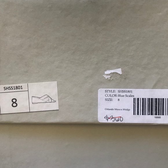 No.6 Orlando Wedge Sandals (navy, size 8) - Picture 8 of 8